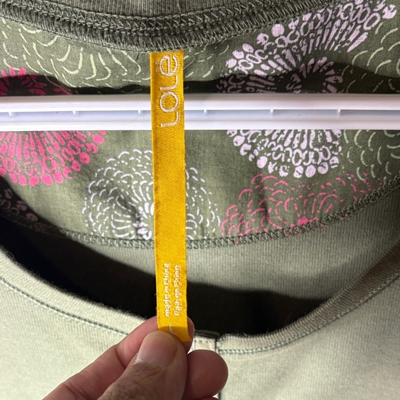 Lole Forest Green Buttoned Short Sleeve Tee - Picture 2 of 8